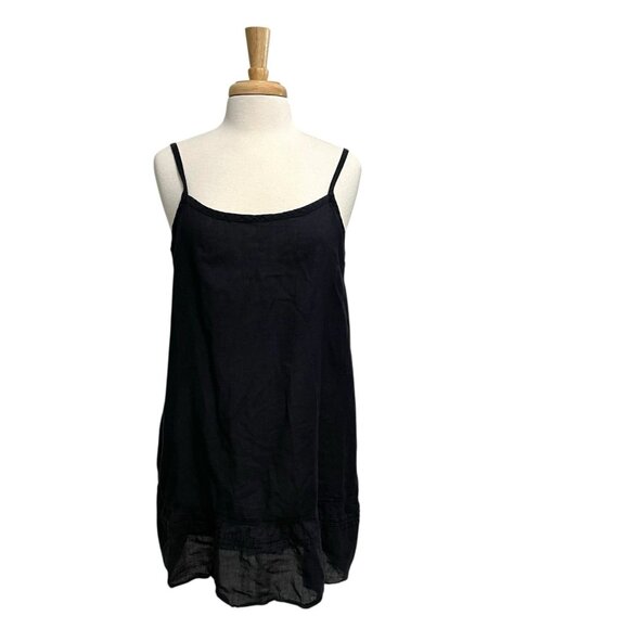 SIGANKA Maui Sleeveless Slip Sun Dress Summer Vacation Beach Black size Large - Picture 1 of 7